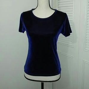 🌈 3/$10 Vintage Velvet Navy Tee